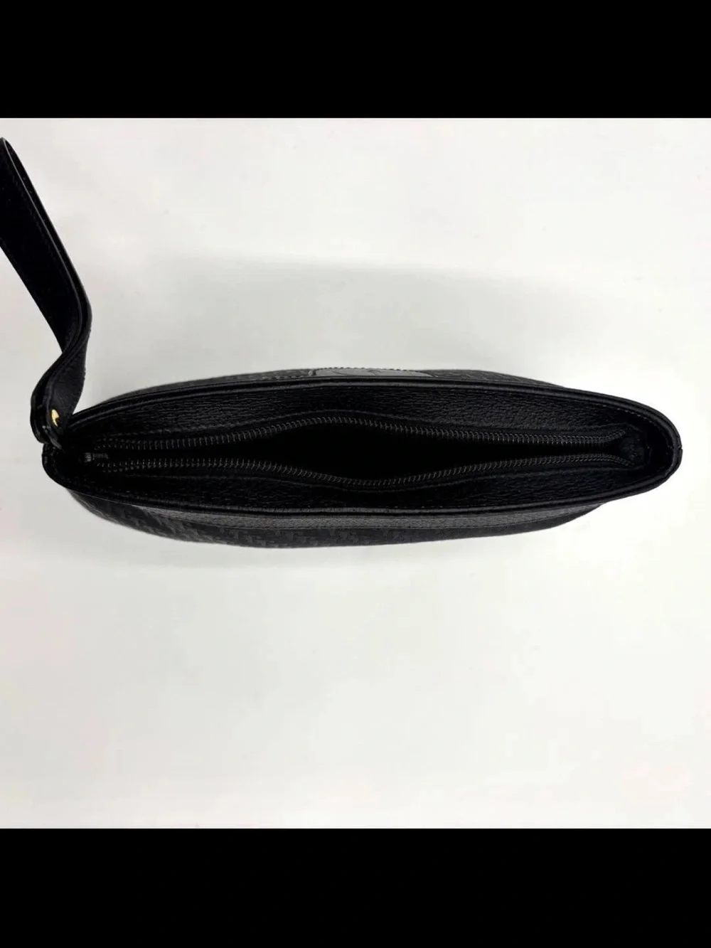 Gucci Black Monogram Jacquard Wristlet Pouch